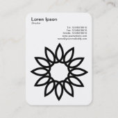 幾何学模様の花 – 白に黒 名刺 (裏面)