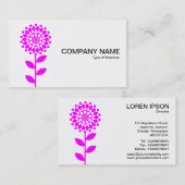 幾何学模様の花 – 白のマゼンタ 名刺 (正面/裏面)