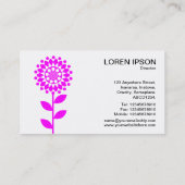 幾何学模様の花 – 白のマゼンタ 名刺 (裏面)