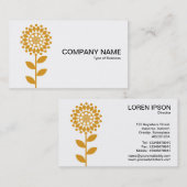 幾何学模様の花 – 白の金ゴールド 名刺 (正面/裏面)