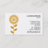 幾何学模様の花 – 白の金ゴールド 名刺 (裏面)