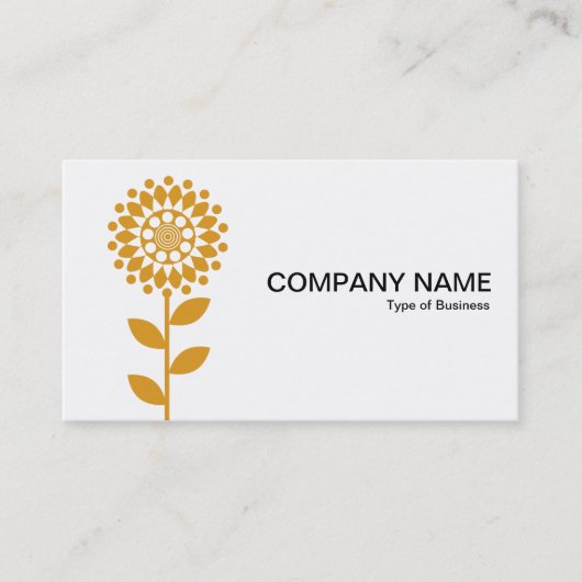 幾何学模様の花 – 白の金ゴールド 名刺 (正面)