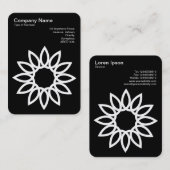 幾何学模様の花 – 白（黒） 名刺 (正面/裏面)