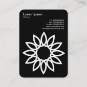 幾何学模様の花 – 白（黒） 名刺 (裏面)