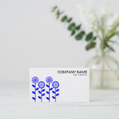幾何学模様の花 – 青 名刺 (スタンド正面)