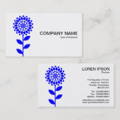 幾何学模様の花 – 青（白） 名刺 (正面/裏面)