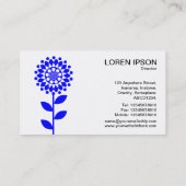 幾何学模様の花 – 青（白） 名刺 (裏面)
