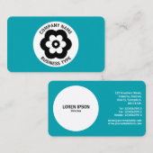 幾何学模様の花 – 青#009FAE 名刺 (正面/裏面)