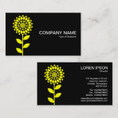 幾何学模様の花 – 黄色(黒) 名刺 (正面/裏面)