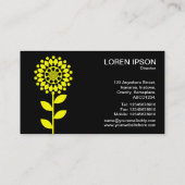 幾何学模様の花 – 黄色(黒) 名刺 (裏面)