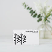 幾何学模様の花 – 黒 名刺 (スタンド正面)