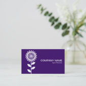 幾何学模様の花 – Dp紫の上に白 名刺 (スタンド正面)