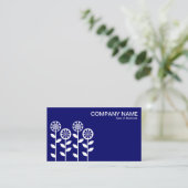 幾何学模様の花 – Dp Navyの白 名刺 (スタンド正面)