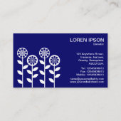 幾何学模様の花 – Dp Navyの白 名刺 (裏面)