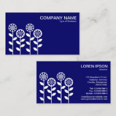 幾何学模様の花 – Dp Navyの白 名刺 (正面/裏面)