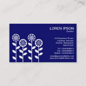 幾何学模様の花 – Dp Navyの白 名刺 (裏面)