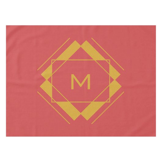 幾何学模様の表の布のモノグラム テーブルクロス (正面(横))