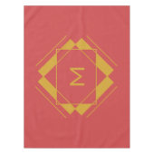 幾何学模様の表の布のモノグラム テーブルクロス (正面)