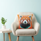 幾何学模様の赤いパンダ クッション (椅子)