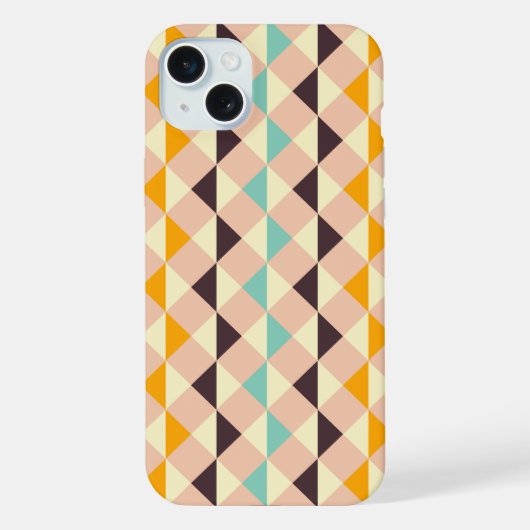 幾何学模様の重なり合うダイヤモンドと三角形 iPhoneケース (裏面)
