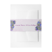 幾何学模様の金ゴールドとラベンダーフラワー 招待状ベリーバンド (正面例)