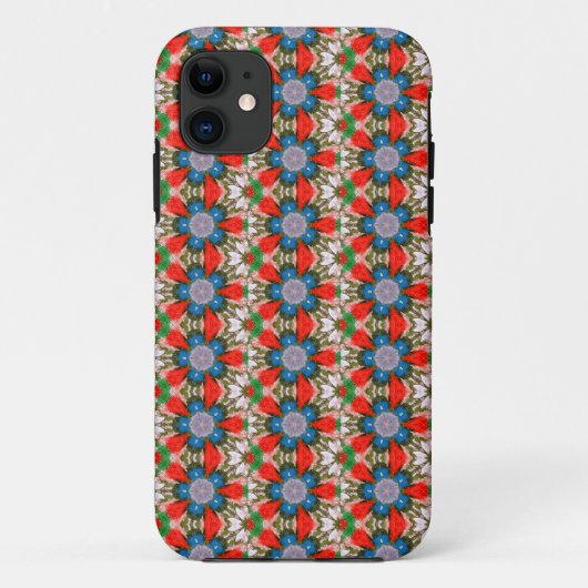 幾何学模様の青い星花 Case-Mate iPhoneケース (裏面)