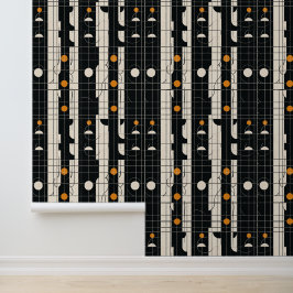 幾何学模様の黒い壁紙 壁紙