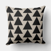 幾何学模様の黒とアイボリーの三角形のクッモダンション クッション (裏面)