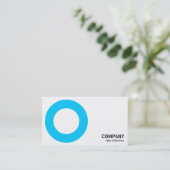 幾何学模様はっきりした – 円 – スカイブルー 名刺 (スタンド正面)