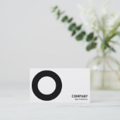 幾何学模様はっきりした – 円 – 黒 名刺 (スタンド正面)