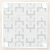 幾何学模様を持つアフリカの泥布の織物 ガラスコースター (裏面)