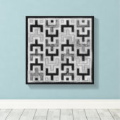 幾何学模様を持つアフリカの泥布の織物 キャンバスプリント (インサイチュ (ウッドフロア))