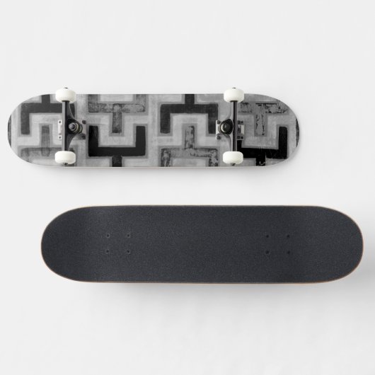 幾何学模様を持つアフリカの泥布の織物 スケートボード (横)