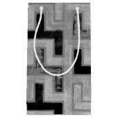 幾何学模様を持つアフリカの泥布の織物 スモールペーパーバッグ (正面)