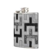 幾何学模様を持つアフリカの泥布の織物 フラスク (左)