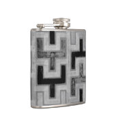 幾何学模様を持つアフリカの泥布の織物 フラスク (右)