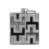 幾何学模様を持つアフリカの泥布の織物 フラスク (裏面)