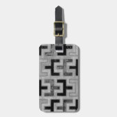 幾何学模様を持つアフリカの泥布の織物 ラゲッジタグ (正面縦)