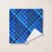 幾何学模様を王室の形成する青い円の反復 バスタオルセット (ウォッシュタオル)