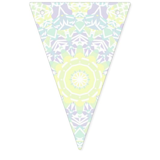 幾何学模様カラフル入りボホヒッパイマンダラ バンティングフラッグ (第1の旗)