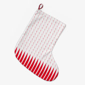 幾何学模様クリスマスレッドホワイトスパイクカッコいい ラージクリスマスストッキング (正面 (吊り時))