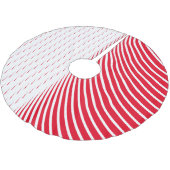 幾何学模様クリスマスレッドホワイト抽象芸術 ブラッシュドポリエステルツリースカート (アングル)