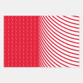 幾何学模様クリスマスレッド緑アート白 ラッピングペーパーシート (正面3)