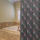 幾何学模様グレーのシャワモダンーカーテン シャワーカーテン