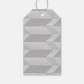 幾何学模様グレー木材ギフトラベル ギフトタグ (正面)