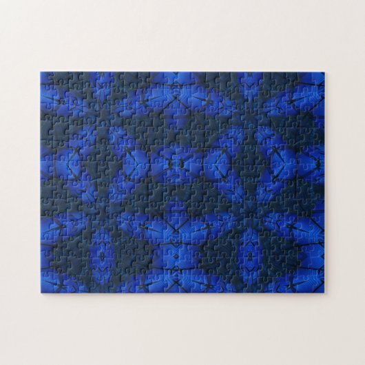 幾何学模様サファイアブルー模様ジグソーパズル ジグソーパズル (横)