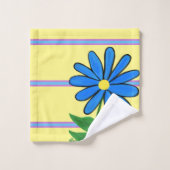 幾何学模様ストライプチューリップサンフラワーデイジー バスタオルセット (ウォッシュタオル)