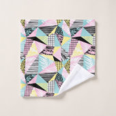 幾何学模様タオルセット バスタオルセット (ウォッシュタオル)