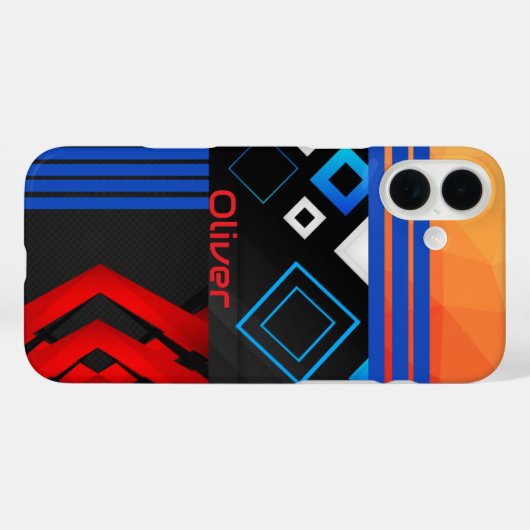 幾何学模様トレンディーレトロ中世紀モダン Case-Mate iPhoneケース (裏面 (横))