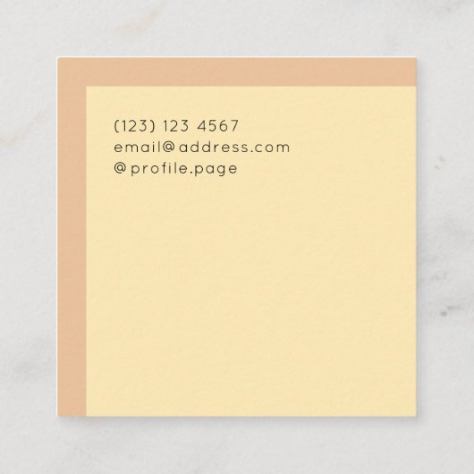 幾何学模様パステルピーチ スクエア名刺 (裏面)